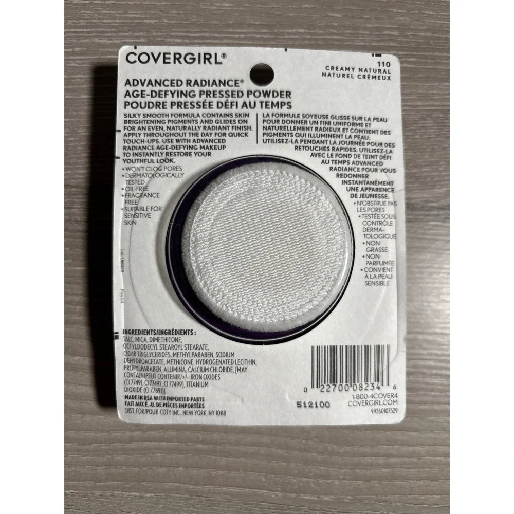 NWT Covergirl Advanced Radiance Age-Defying Pressed Powder 110 Creamy Natural
